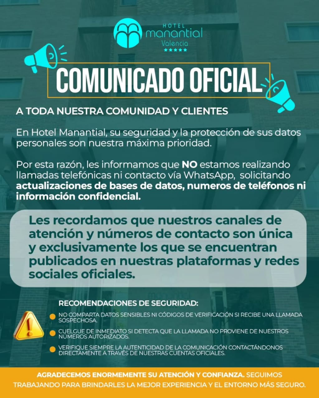 Comunicado Oficial de Seguridad